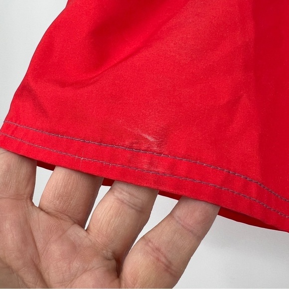 Matrix Men's Blue Red Striped Drawstring Pocketed Colorblocked Swim Trunks - Picture 6 of 10